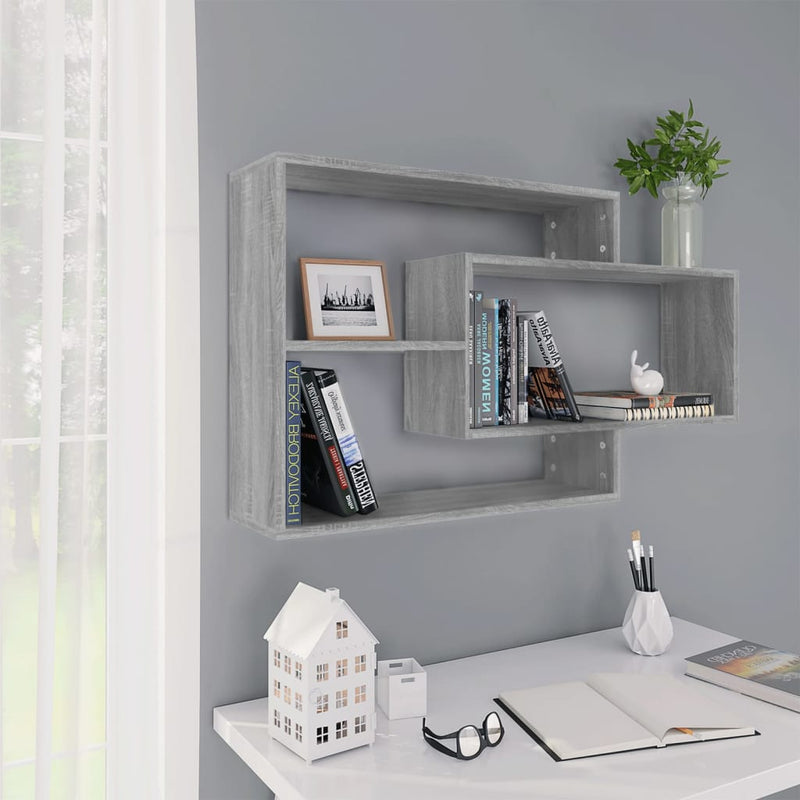 Wall Shelf Grey Sonoma 104x20x58.5 cm Engineered Wood