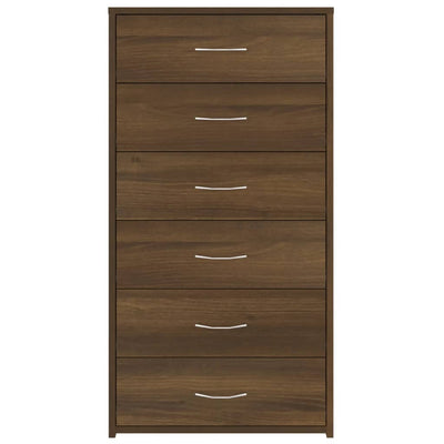 Sideboard with 6 Drawers Brown Oak 50x34x96 cm Engineered Wood