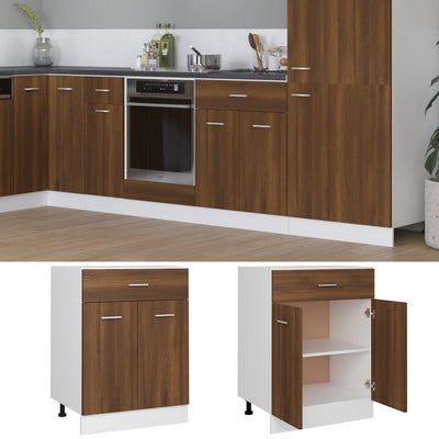 Drawer Bottom Cabinet Brown Oak 60x46x81.5 cm Engineered Wood