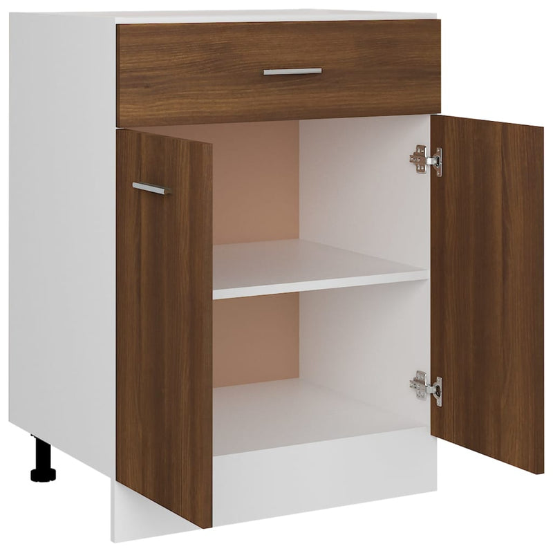 Drawer Bottom Cabinet Brown Oak 60x46x81.5 cm Engineered Wood