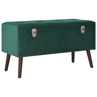 Bench with Storage Compartment Green 80 cm Velvet