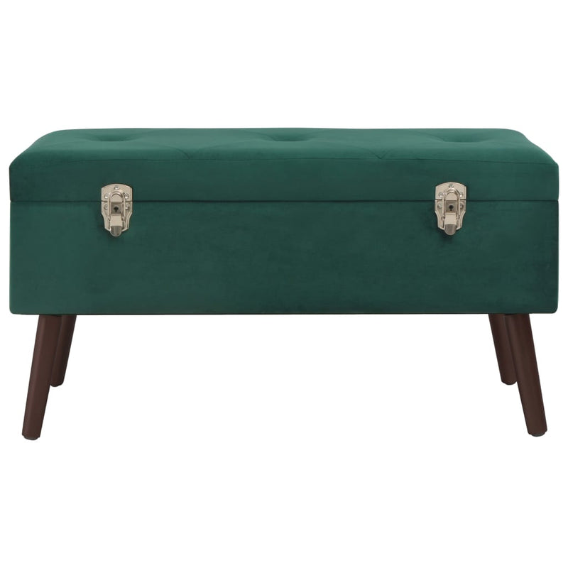 Bench with Storage Compartment Green 80 cm Velvet