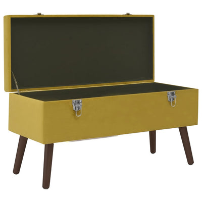 Bench with Storage Compartment Mustard Yellow 80 cm Velvet