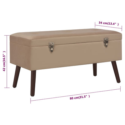 Bench with Storage Compartment Beige 80 cm Velvet