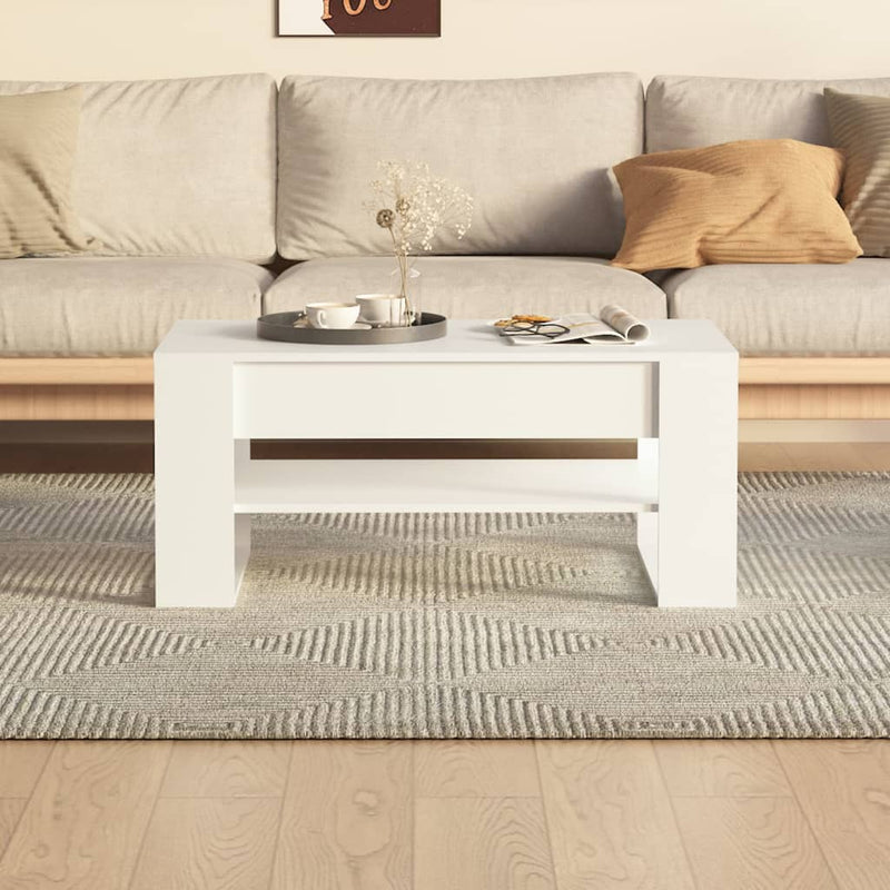 Coffee Table White 102x55x45 cm Engineered Wood