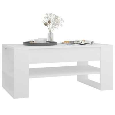 Coffee Table White 102x55x45 cm Engineered Wood