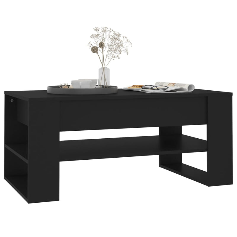 Coffee Table Black 102x55x45 cm Engineered Wood