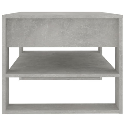 Coffee Table Concrete Grey 102x55x45 cm Engineered Wood