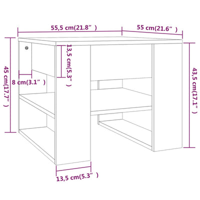 Coffee Table Black 55.5x55x45 cm Engineered Wood