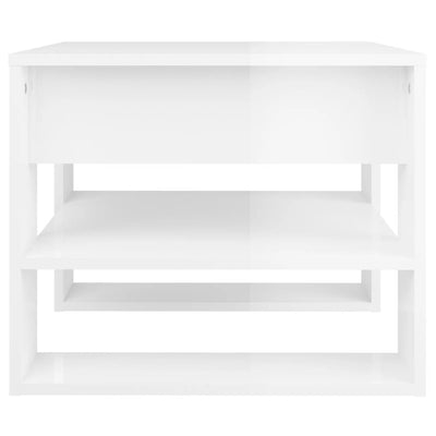 Coffee Table High Gloss White 55.5x55x45 cm Engineered Wood