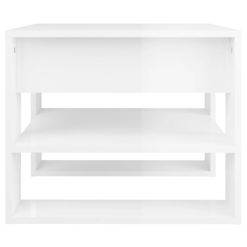 Coffee Table High Gloss White 55.5x55x45 cm Engineered Wood