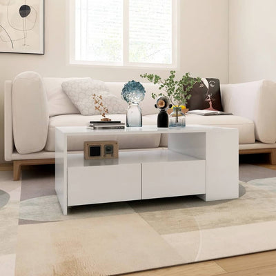 Coffee Table White 102x55x42 cm Engineered Wood