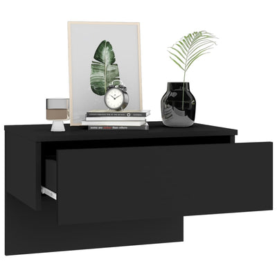 Wall-mounted Bedside Cabinets 2 pcs Black