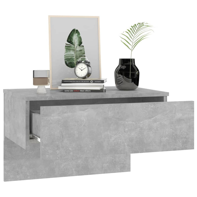 Wall-mounted Bedside Cabinets 2 pcs Concrete Grey