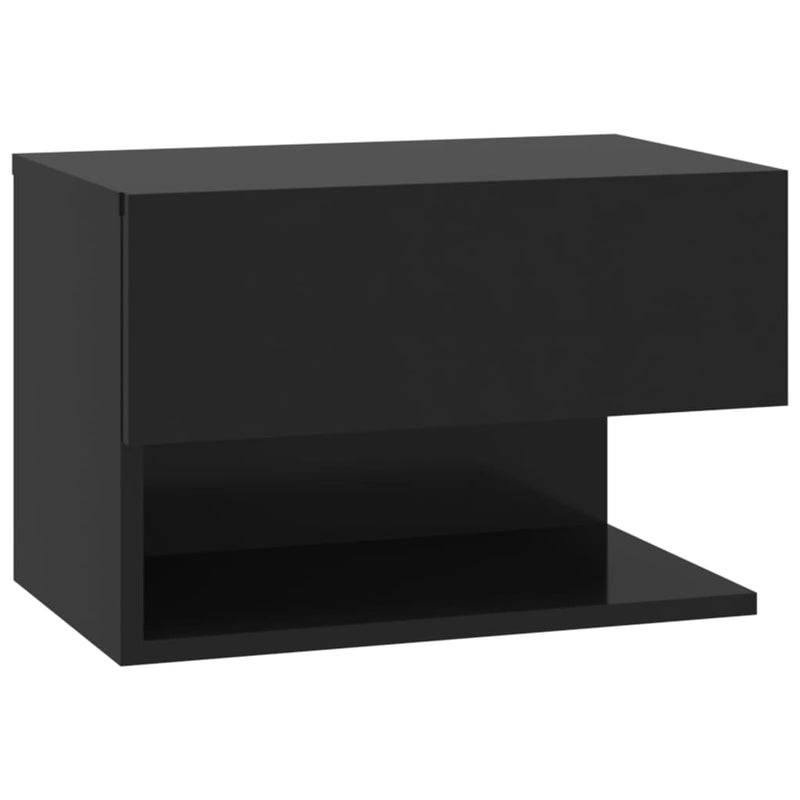 Wall-mounted Bedside Cabinet Black