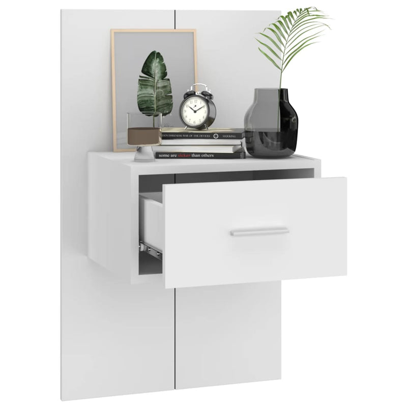 Wall-mounted Bedside Cabinets 2 pcs White