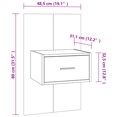 Wall-mounted Bedside Cabinet High Gloss White