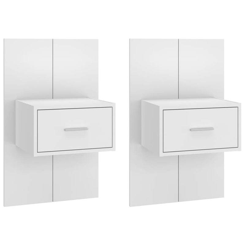 Wall-mounted Bedside Cabinets 2 pcs High Gloss White