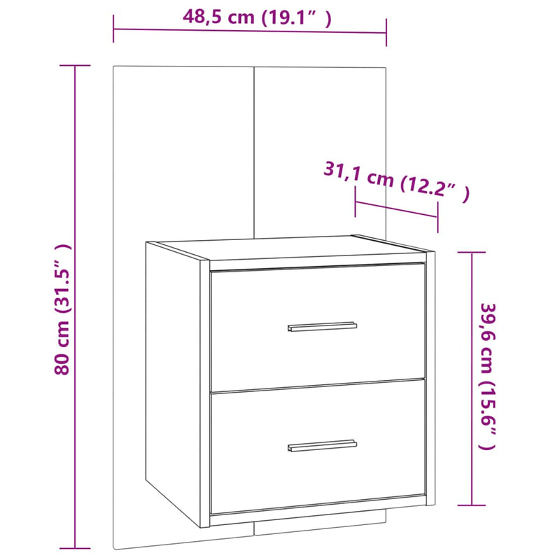 Wall-mounted Bedside Cabinet White