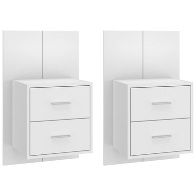 Wall-mounted Bedside Cabinets 2 pcs White