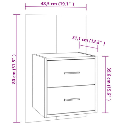 Wall-mounted Bedside Cabinets 2 pcs White