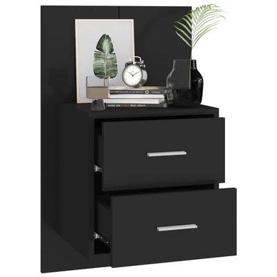 Wall-mounted Bedside Cabinet Black