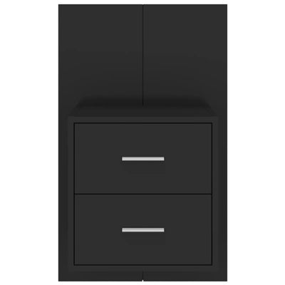 Wall-mounted Bedside Cabinet Black