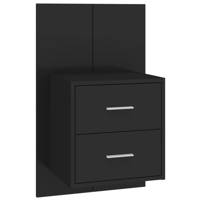 Wall-mounted Bedside Cabinets 2 pcs Black