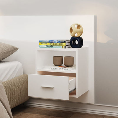 Wall-mounted Bedside Cabinet White