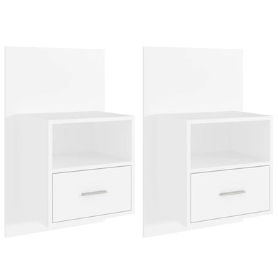 Wall-mounted Bedside Cabinets 2 pcs White