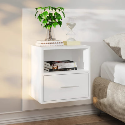 Wall-mounted Bedside Cabinets 2 pcs White