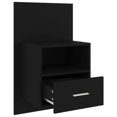 Wall-mounted Bedside Cabinets 2 pcs Black