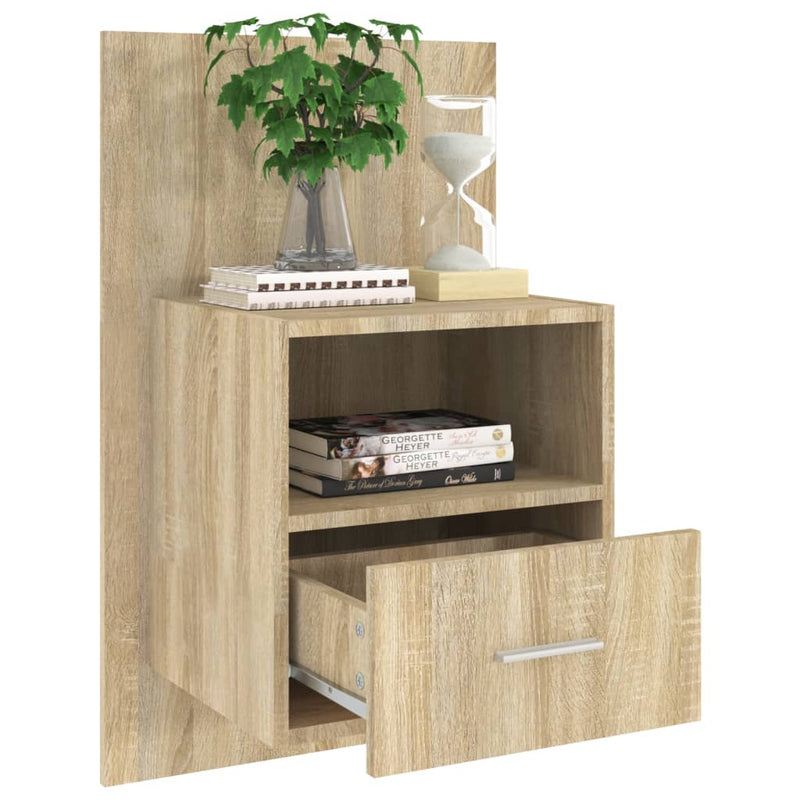 Wall-mounted Bedside Cabinets 2 pcs Sonoma Oak