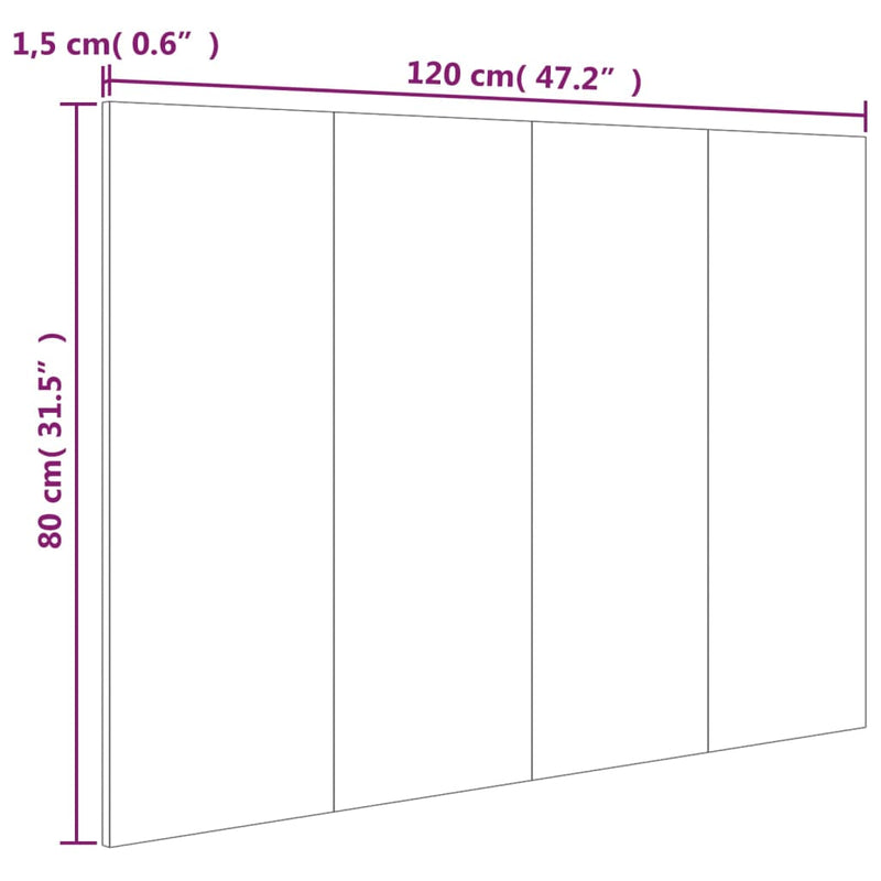 Bed Headboard White 120 cm Engineered Wood