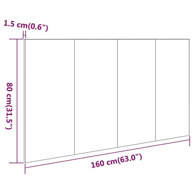 Bed Headboard White 160 cm Engineered Wood