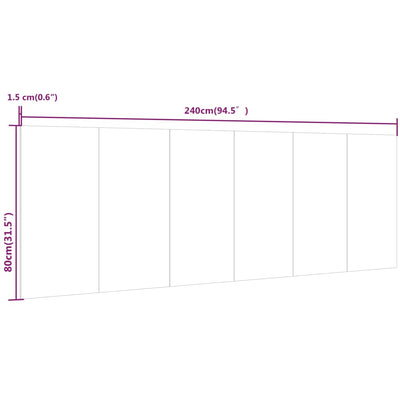 Wall Headboard White 240 cm Engineered Wood