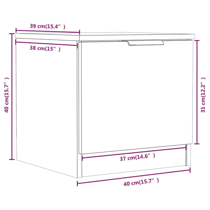 Bedside Cabinets 2 pcs White 40x39x40 cm