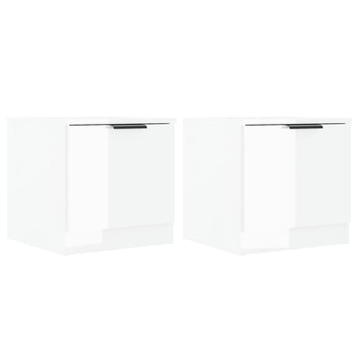 Bedside Cabinets 2 pcs High Gloss White 40x39x40 cm