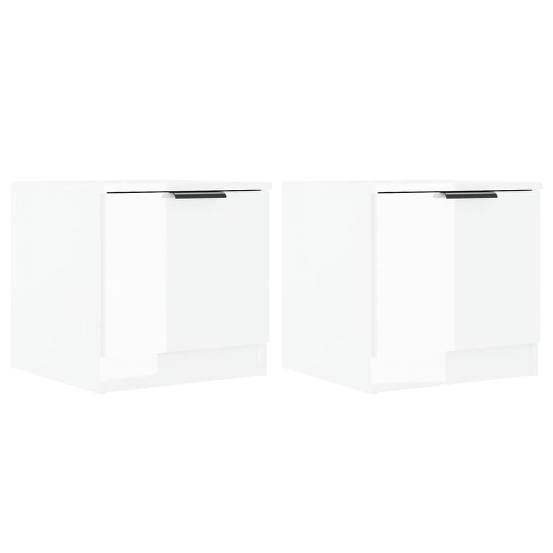 Bedside Cabinets 2 pcs High Gloss White 40x39x40 cm