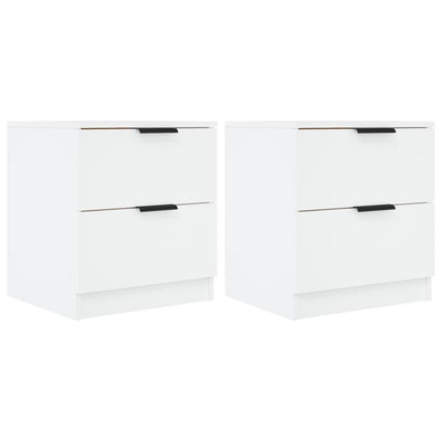 Bedside Cabinets 2 pcs White Engineered Wood