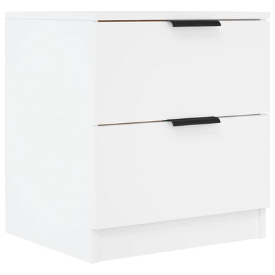 Bedside Cabinets 2 pcs White Engineered Wood