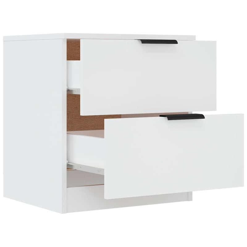 Bedside Cabinets 2 pcs White Engineered Wood