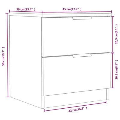 Bedside Cabinets 2 pcs Black Engineered Wood