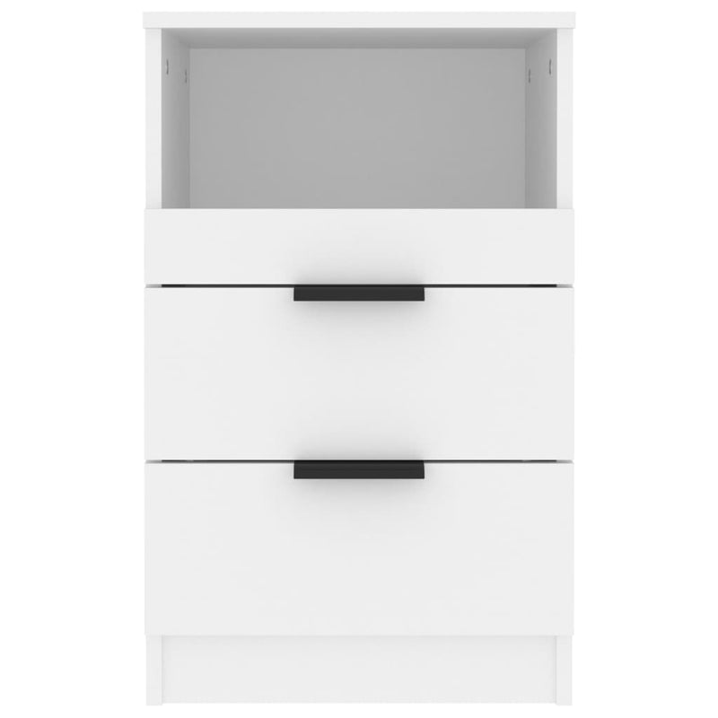 Bedside Cabinet White Engineered Wood