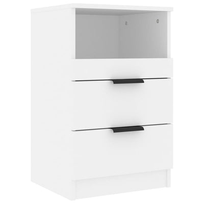 Bedside Cabinets 2 pcs White Engineered Wood