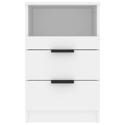 Bedside Cabinets 2 pcs White Engineered Wood