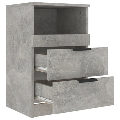 Bedside Cabinet Concrete Grey Engineered Wood