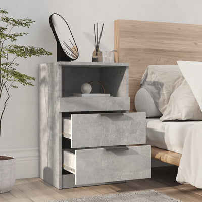 Bedside Cabinet Concrete Grey Engineered Wood