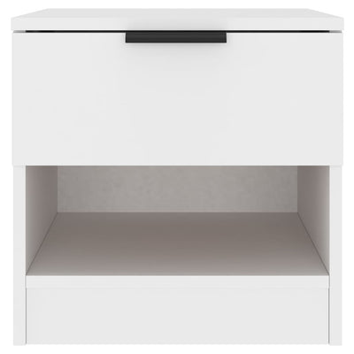 Bedside Cabinet White Engineered Wood