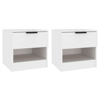 Bedside Cabinets 2 pcs White Engineered Wood